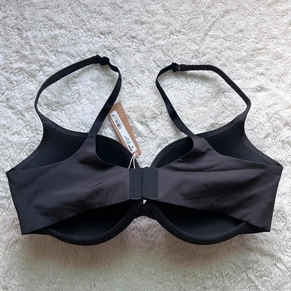 SKIMS Ultimate Push Up Plunge Bra Onyx Black BA-PLG-9214 Women's Size 36D New